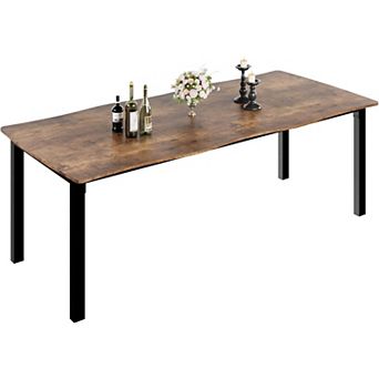 79" Dining Table for 6-8, Iron Legs 300Lbs Capacity