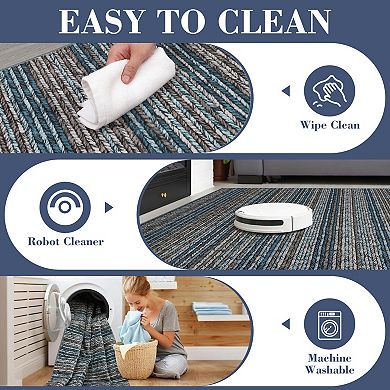 Modern Area Rug Machine Washable Non Slip Non Shedding Stain Resistant Carpet for Bedroom