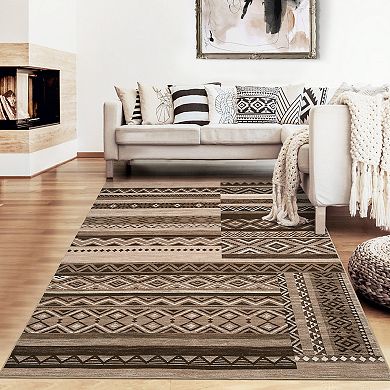 Modern Geometric Area Rug Machine Washable Non Slip Non Shedding Rug Mat for Living Room Laundry