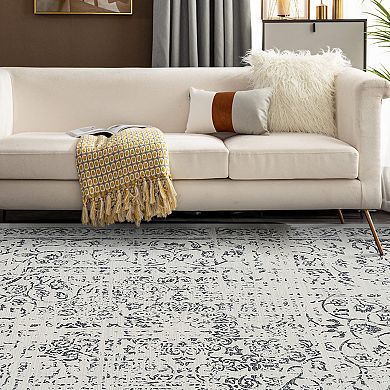 Vintage Area Rug Machine Washable Non Slip Non Shedding Stain Resistant Carpet for Bedroom
