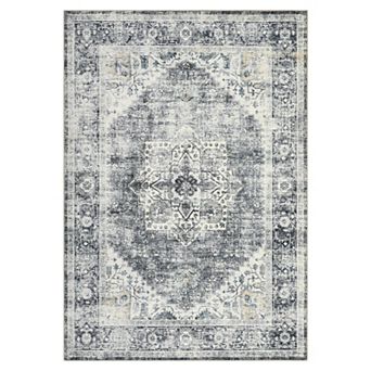 Vintage Area Rug Non Slip Foldable Vacuum Clean Non Shedding Floor Cover for Living Room Bedroom