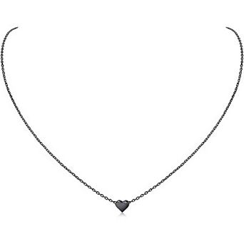 925 Sterling Silver Pendant Necklace with Dainty Heart Charms