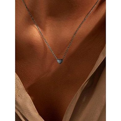 925 Sterling Silver Pendant Necklace with Dainty Heart Charms