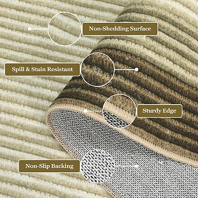 Modern Area Rug Low Pile Pet Friendly Non Slip Foldable Vacuum Clean Floor Cover for Kid's Room