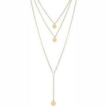 Fashion Layered Long Necklace with Coin Pendant and Charm