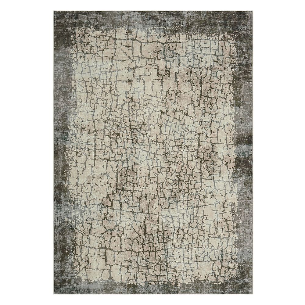 Abstract Crackle Area Rug Machine Washable Low Pile Pet Friendly Carpet ...