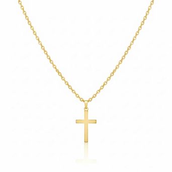 Cross Necklace, Gold Plated Minimalist Religious Pendant Jewelry
