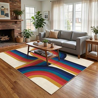 Modern Area Rug Machine Washable Vacuum Clean Ultra Thin Stain Resistant Carpet for Kid's Room