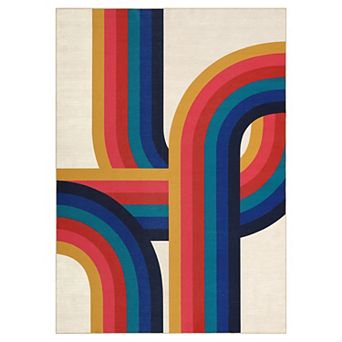 Modern Area Rug Machine Washable Vacuum Clean Ultra Thin Stain Resistant Carpet for Kid's Room