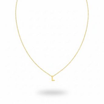 Personalized Initial Necklace, Gold Plated Tiny Letter Pendant