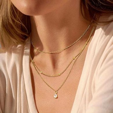 Layered Necklace Stack, Gold Plated Dainty Boho Jewelry Gift Set