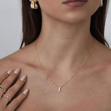 14K Gold Plated Dainty Initial Necklace, Personalized Letter Jewelry