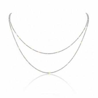 Double Layer Herringbone & Snake Chain Choker Set, Cuban Necklace