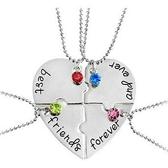 Soul Sister Necklace Set of 4, Matching Best Friend Jewelry Gifts