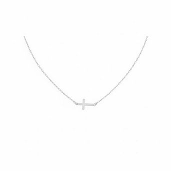 Silver Plated Cross Necklace, Minimalist Dainty Religious Jewelry