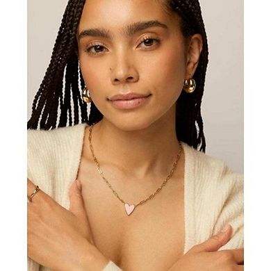 Gold Plated Enamel Heart Necklace, Colorful Love Pendant