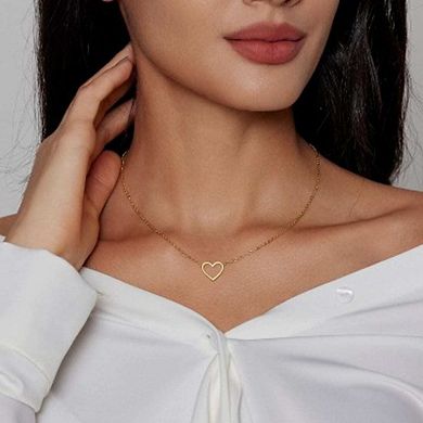 18K Gold Plated Heart Necklace, Dainty Tiny Love Pendant Choker