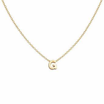 Personalized Tiny Letter Name Pendant Necklace, Gold Plated