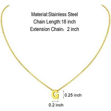 Personalized Tiny Letter Name Pendant Necklace, Gold Plated