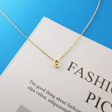 Personalized Tiny Letter Name Pendant Necklace, Gold Plated