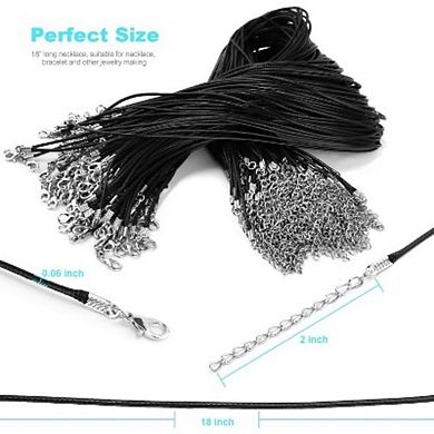100Pcs Premium Leather Necklace Chains with Clasps, Jewelry Making