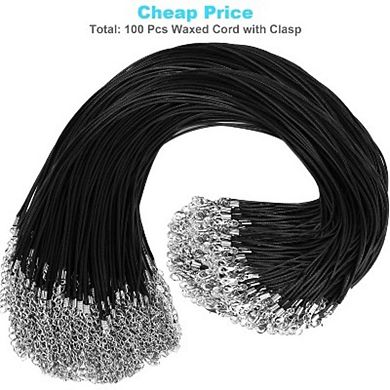 100Pcs Premium Leather Necklace Chains with Clasps, Jewelry Making