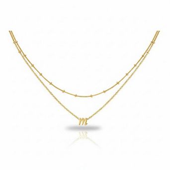 Layered Initial Necklace, Dainty Gold Stackable Letter Jewelry