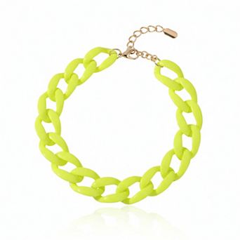 Chunky Resin Link Chain Necklace, Thick 80s Rock Music Choker