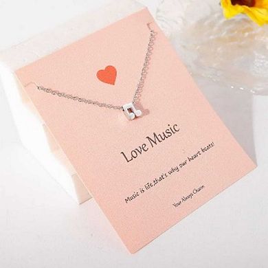 Music Note Pendant Necklace, Adjustable Chain for Music Lovers