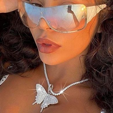 Butterfly Necklace with Silver Rhinestone Choker for Women