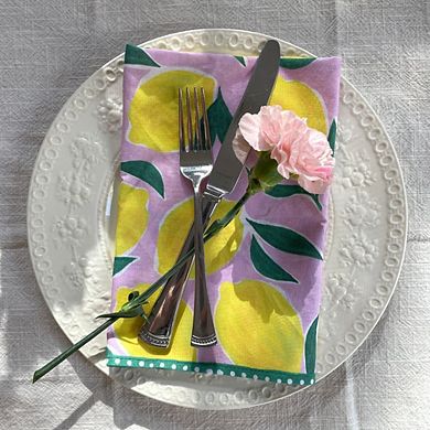 Lemon Print Napkins 4 Pack