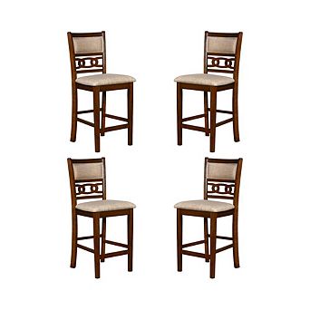 New Classic Furniture Gia Wood Counter Chair with Fabric Seat