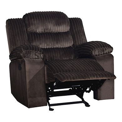 New Classic Furniture Willow Wood & Fabric Glider Recliner