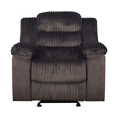 New Classic Furniture Willow Wood & Fabric Glider Recliner