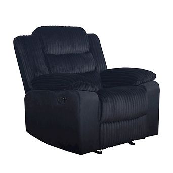New Classic Furniture Willow Wood & Fabric Glider Recliner