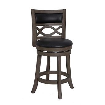 New Classic Furniture Manchester Wood Swivel Counter Stool with PU Seat