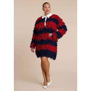 ELOQUII Women's Plus Size Rugby Sweater Dress