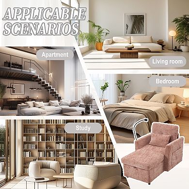 Merax Chenille Lazy Sofa with Storage Person Sofa Recliner