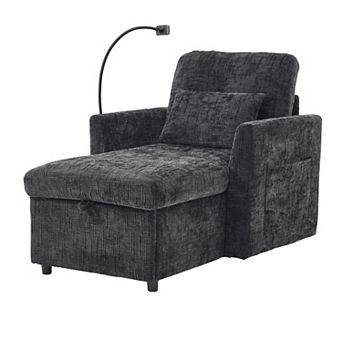 Merax Chenille Lazy Sofa with Storage Person Sofa Recliner