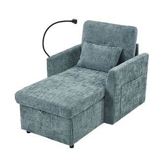 Merax Chenille Lazy Sofa with Storage Person Sofa Recliner