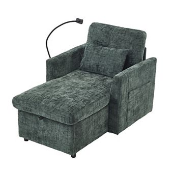 Merax Chenille Lazy Sofa with Storage Person Sofa Recliner
