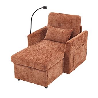 Merax Chenille Lazy Sofa with Storage Person Sofa Recliner