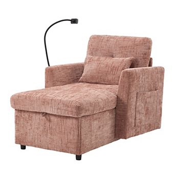 Merax Chenille Lazy Sofa with Storage Person Sofa Recliner