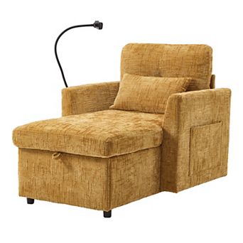 Merax Chenille Lazy Sofa with Storage Person Sofa Recliner