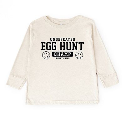 SmileyWorld Undefeated Egg Hunt Champ - Toddler Long Sleeve Graphic Tee
