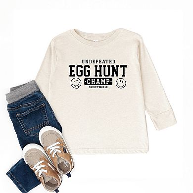 SmileyWorld Undefeated Egg Hunt Champ - Toddler Long Sleeve Graphic Tee