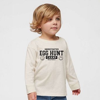 SmileyWorld Undefeated Egg Hunt Champ - Toddler Long Sleeve Graphic Tee