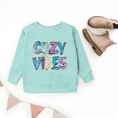 Cozy Vibes Winter Paint Print - Youth Graphic Sweatshirt