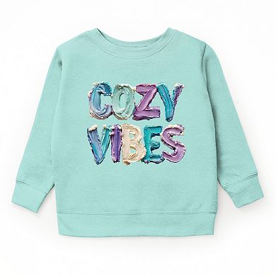 Cozy Vibes Winter Paint Print - Youth Graphic Sweatshirt