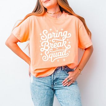 Spring Break Squad Stars - Women's Garment Dyed Graphic T-Shirt